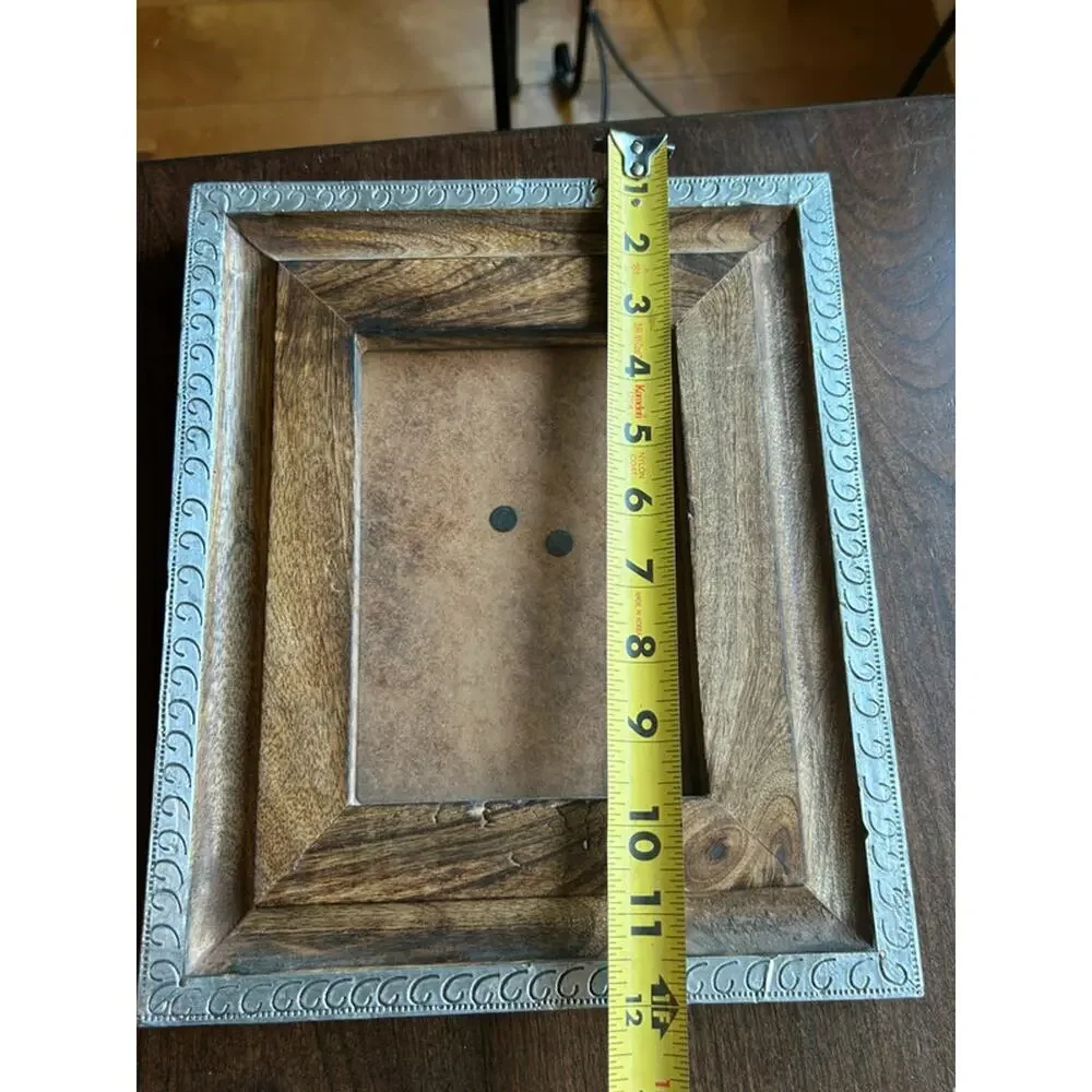New brown wood frame metal border made in India